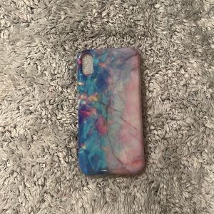 Marble Pattern Phone Case - Blue and Pink